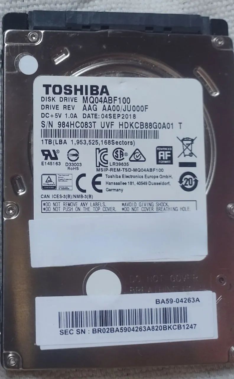 Hd 1 terabyte Toshiba 
