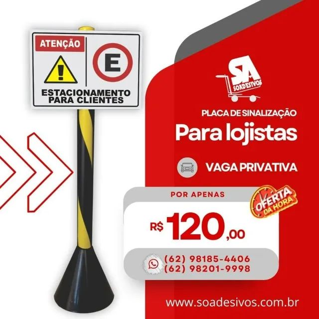 PLACA ESTACIONAMENTO PRIVATIVO COM PEDESTAL