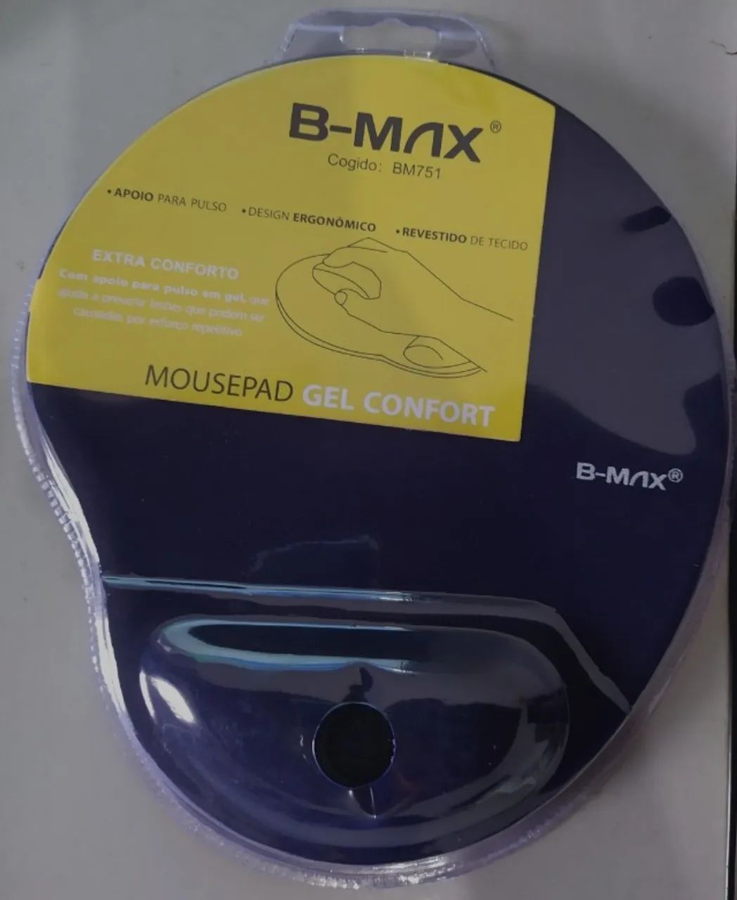 Mousepad com Suporte para Pulso de Silicone Preto - Foto 3