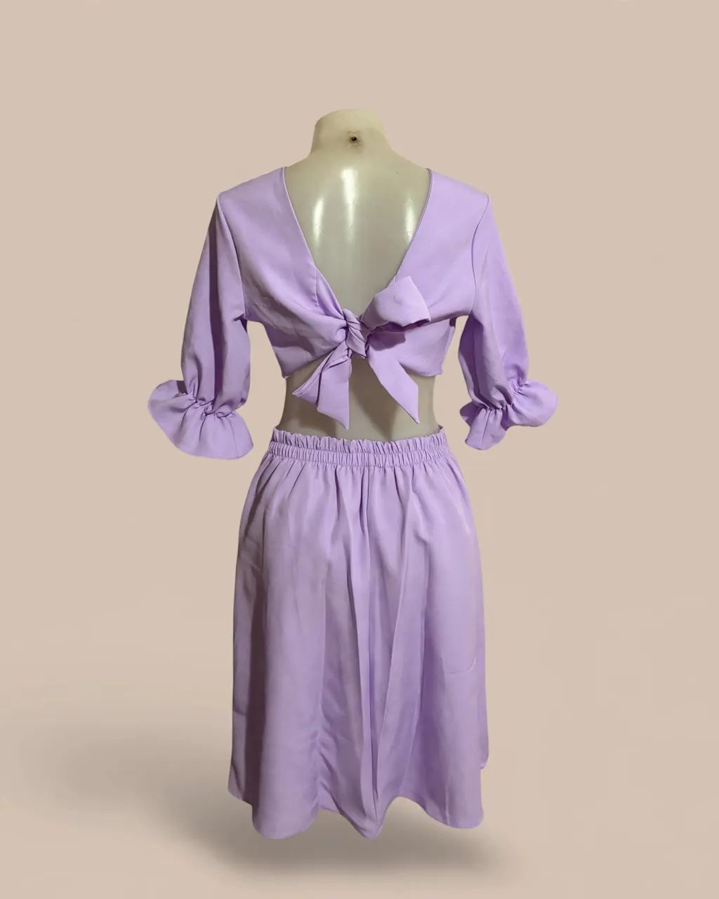 Conjunto Lilás Cropped e Calção Saia - Foto 2