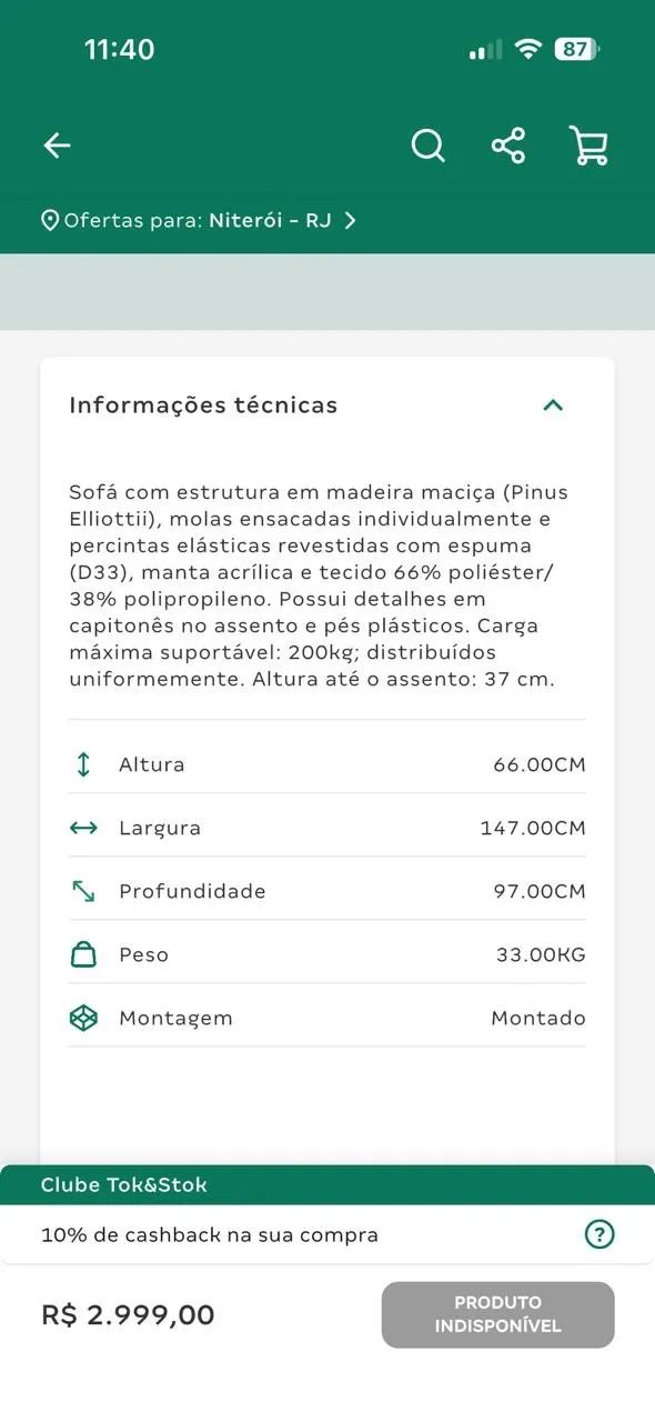 Sofá SoFo Modular TOK STOK - Foto 5