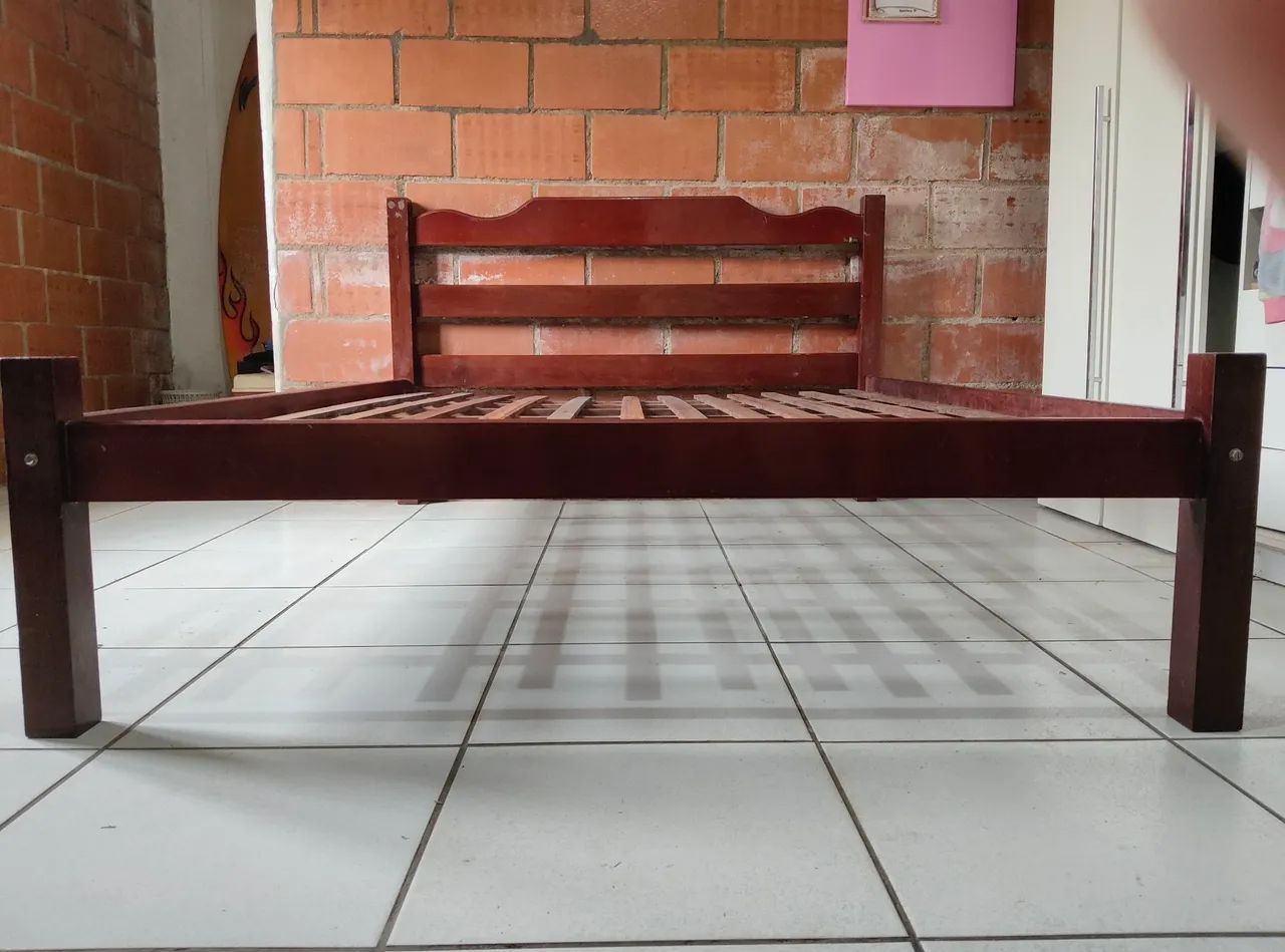 Cama casal madeira com extrado - Foto 2