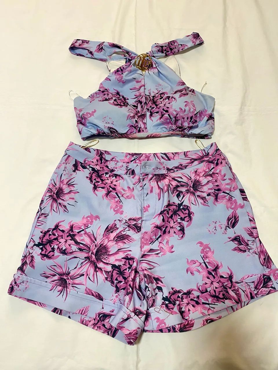 Conjunto de short e blusa lança perfume TAM G