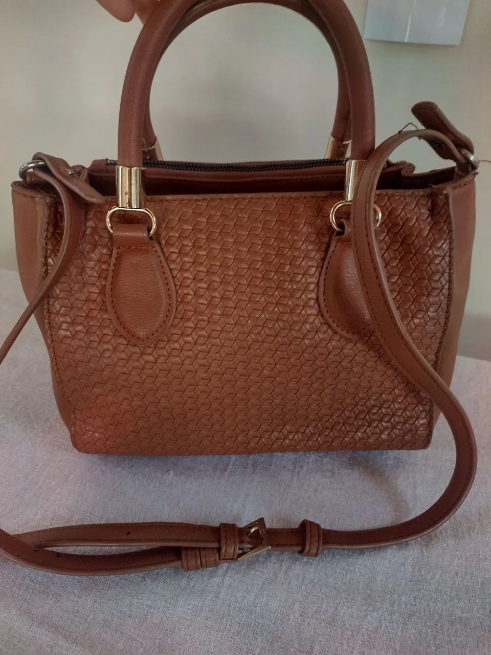 Bolsa satinato média caramelo - Foto 2
