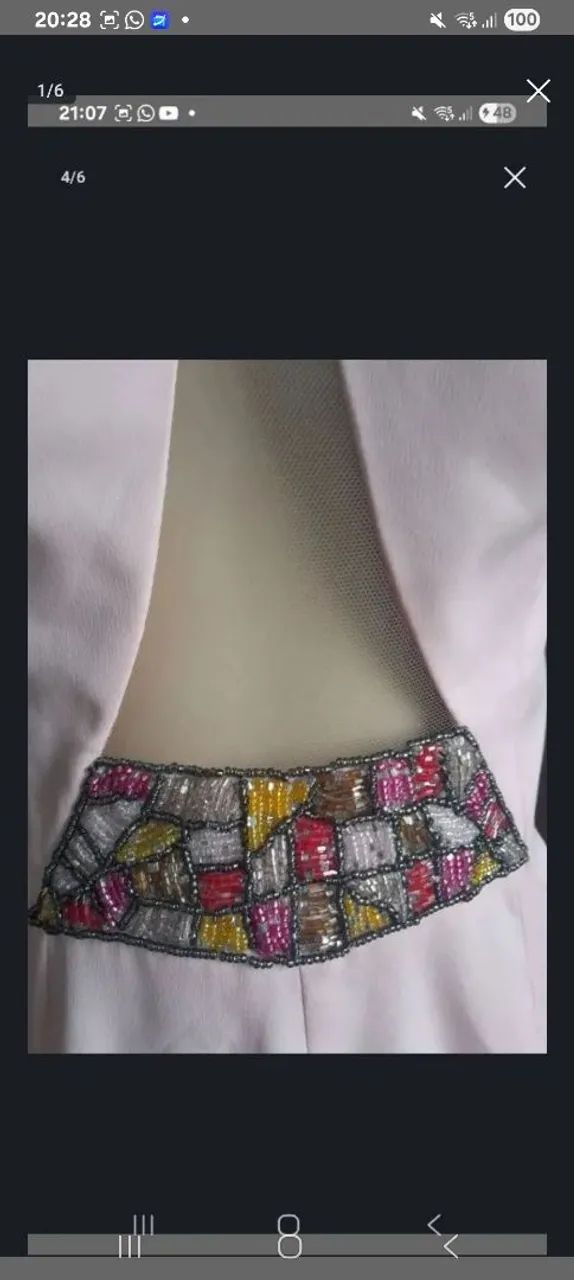 Vestido rosê  com pedraria  - Foto 4