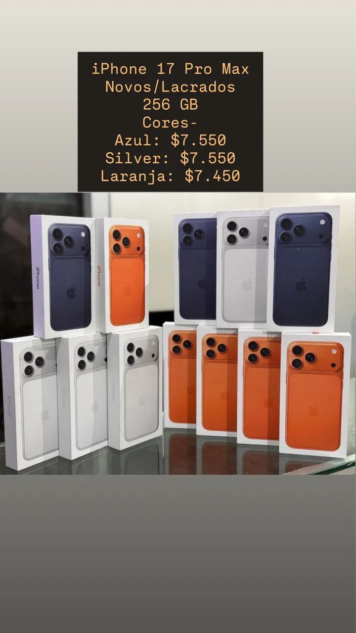 iPhone 17 Pro Max 256GB Novos/Lacrados 