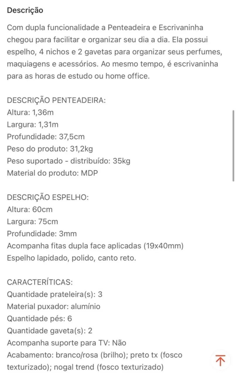 Penteadeira com espelho  - Foto 3
