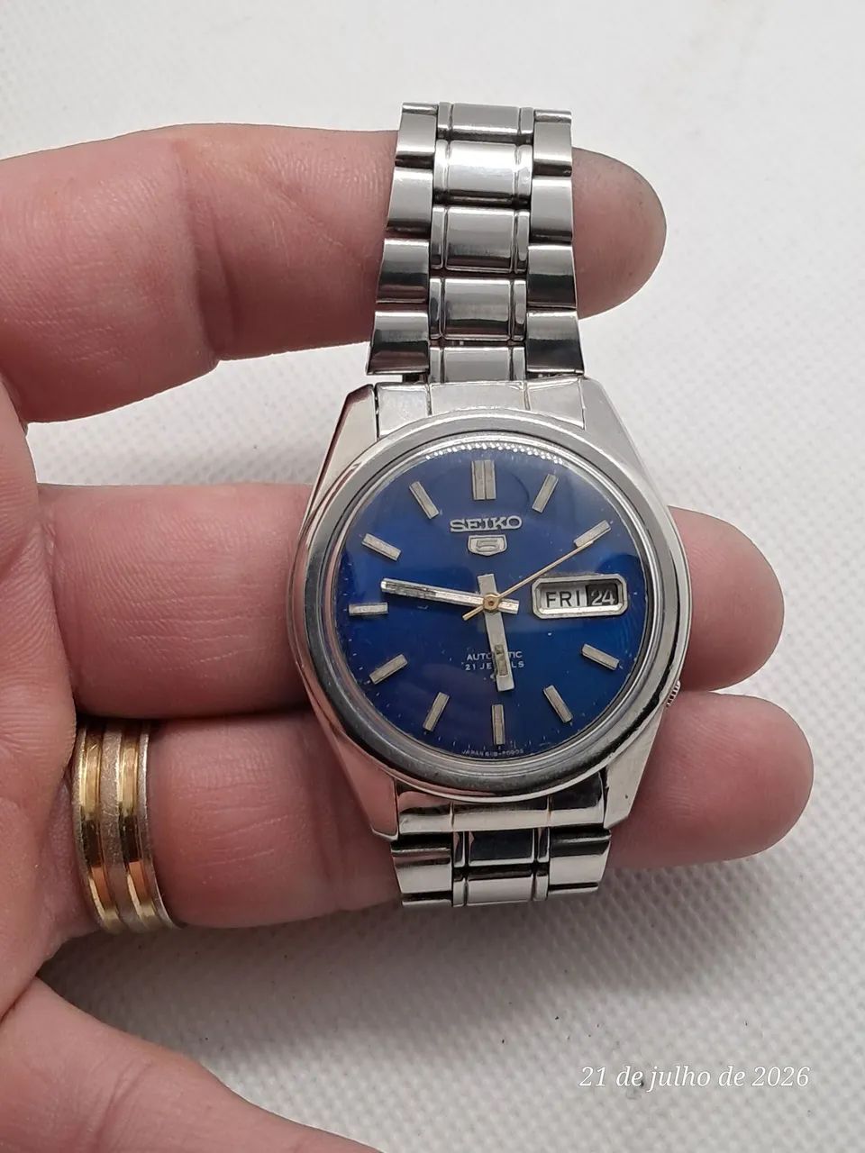 Relogio Seiko 6119 automático azul