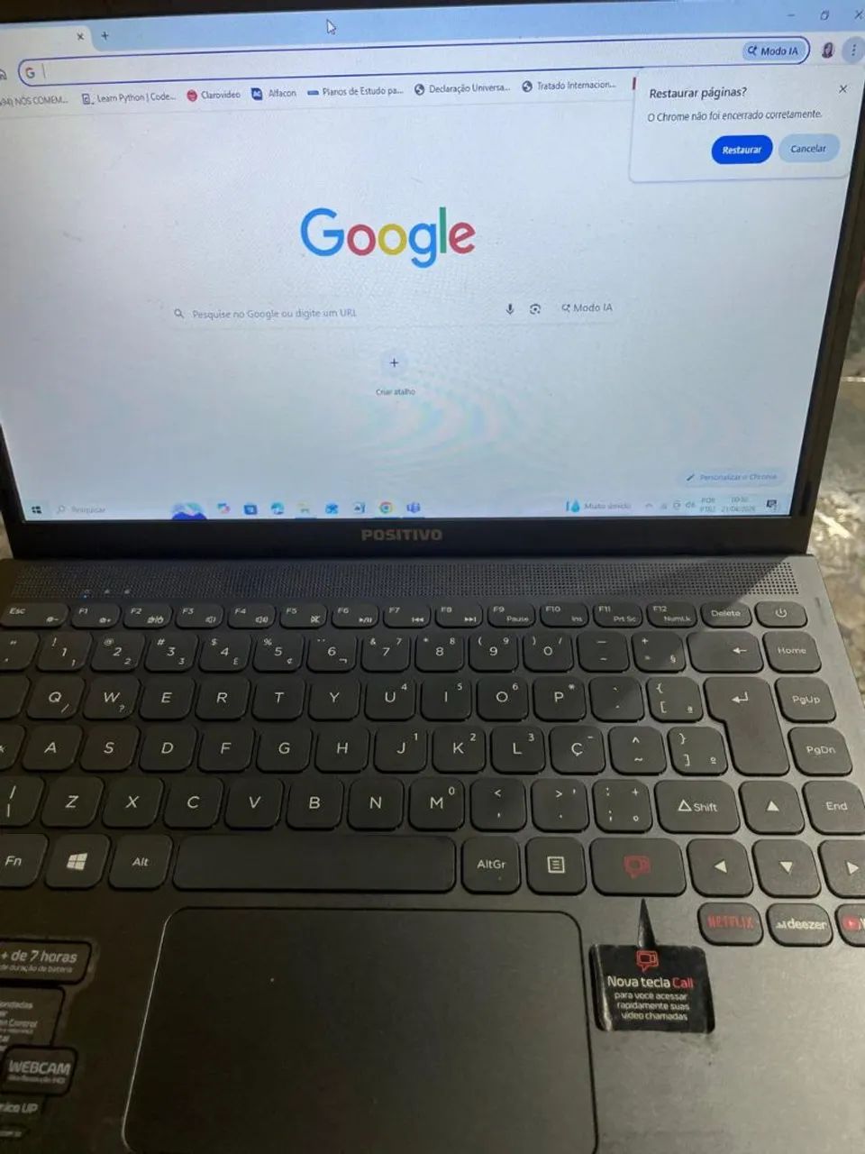 Notebook positivo 