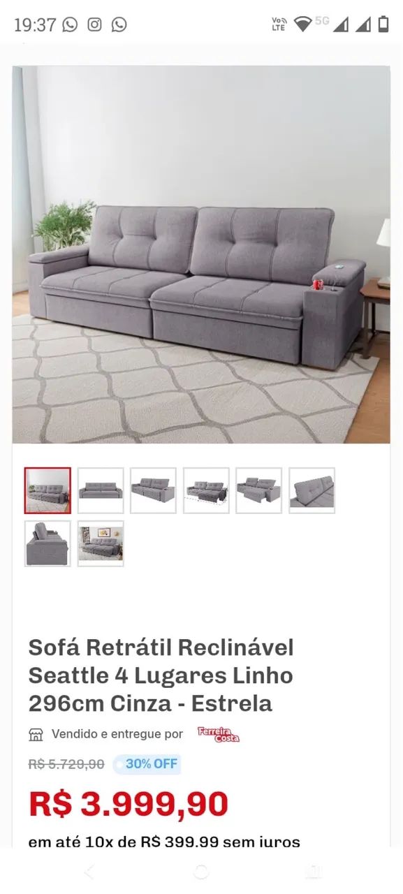 Sofá Retrátil e Reclinável  - Foto 2