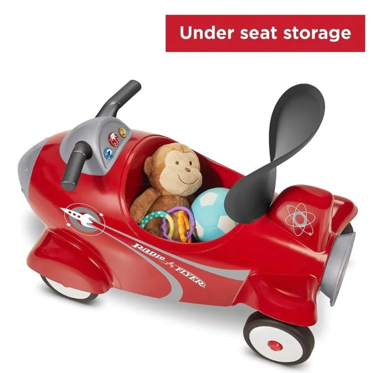 Radio Flyer Retro Rocket Ride-On Toy, carrinho de passeio infantil