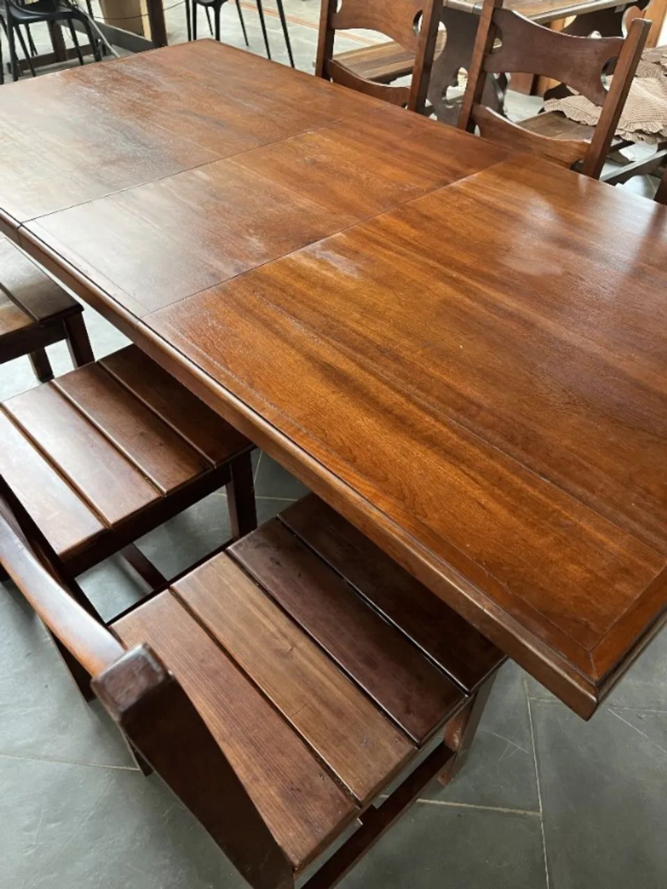 Mesa de Jantar Extensível - 4-6-8 lugares - Imbuia - Foto 5