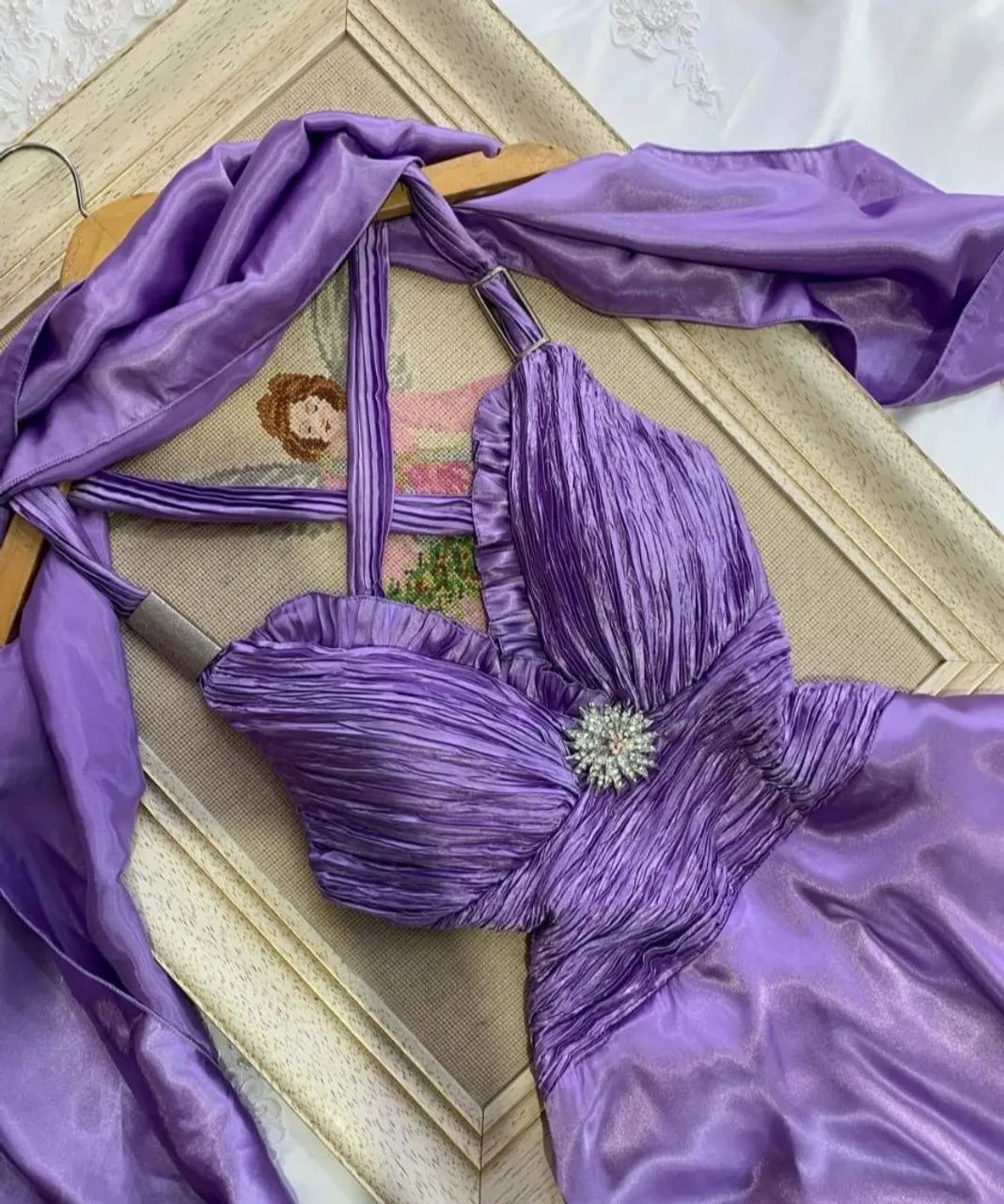vestido vintage lilás P