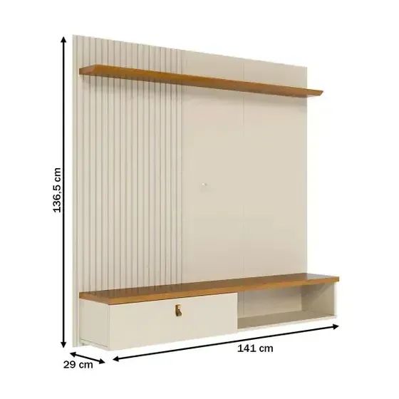 Painel Iris Cinamomo/Off White (Suporta TVs Até 55 Polegadas)  - Foto 4