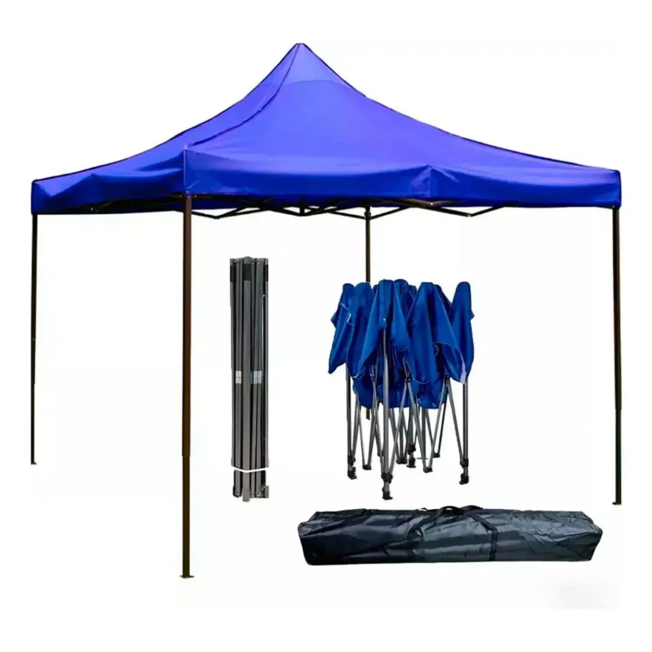 Tenda Gazebo Barraca Praia 3x3 Sanfonada Impermeável Bitlar Azul - Foto 2