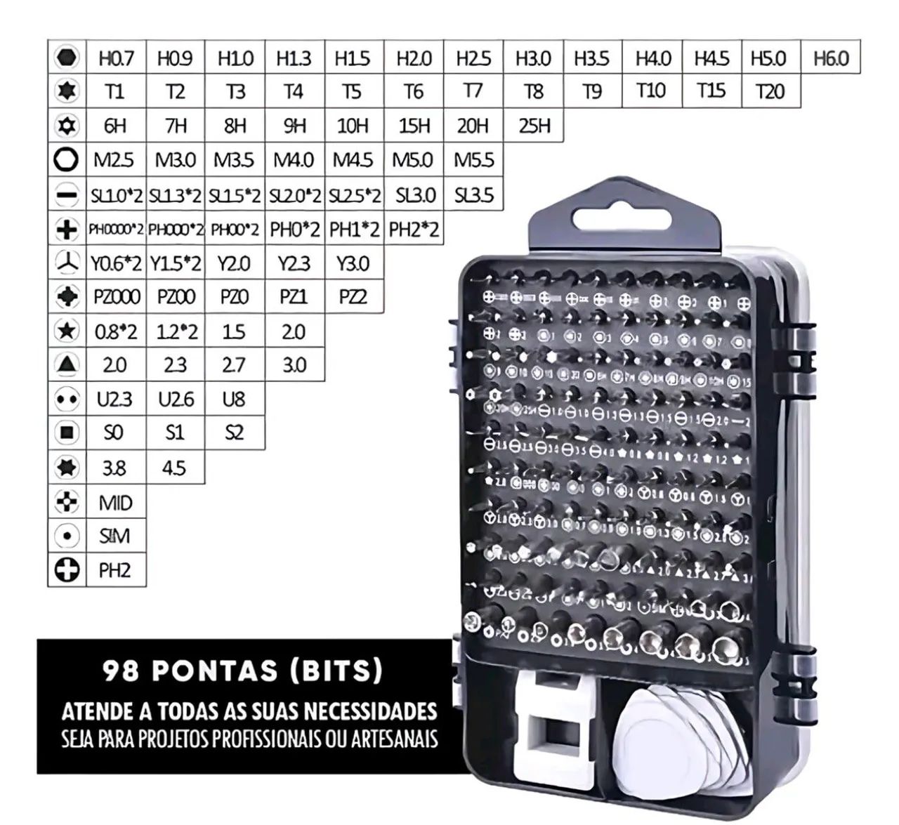 ? Kit Chave de Precisão 115 em 1 Profissional para Celular, Notebook, PC e Eletrônicos - Foto 4