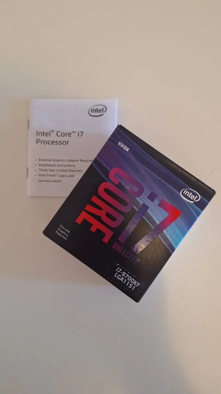 Proc Intel Core i7 9700kf com caixa, manual + nota fiscal