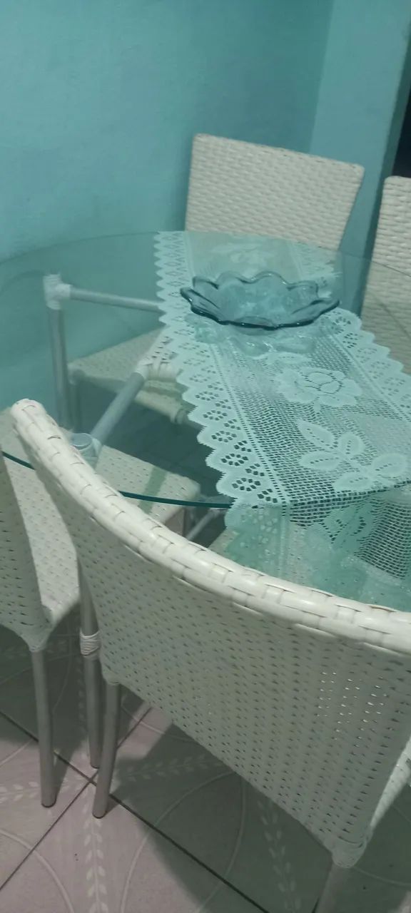 mesa tampo de vidro 