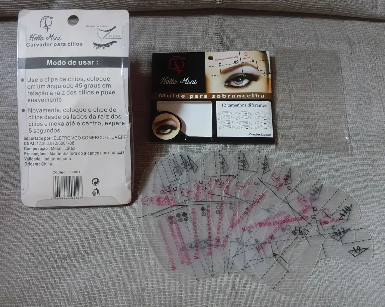 Kit necesser transparente e duas bolsas, curvador para cílios e Molde para Sobrancelhas. - Foto 4