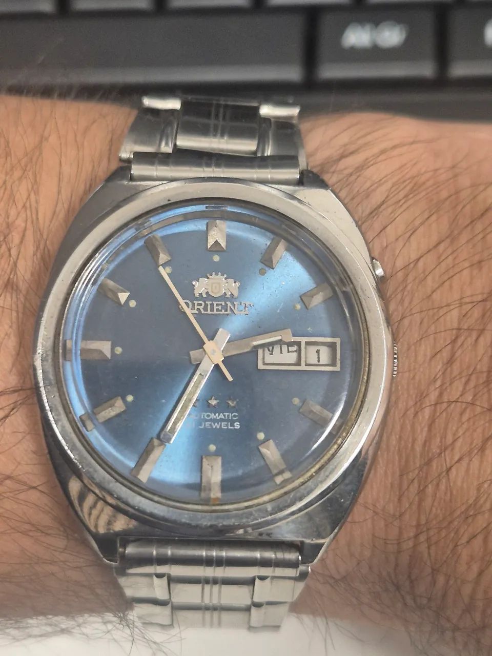 Relógio ORIENT 3 ESTRELAS  AUTOMÁTICO  AZUL   -    TODO REVISADO/IMPECÁVEL