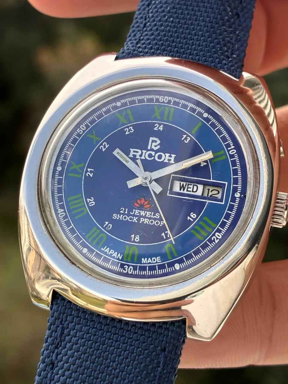 Relógio vintage Ricoh azul - Foto 4