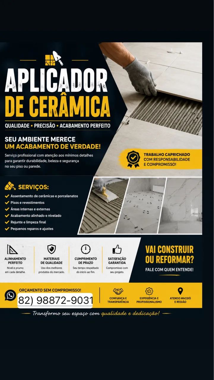 Pintura e Aplicação de Cerâmica e Porcelanato *