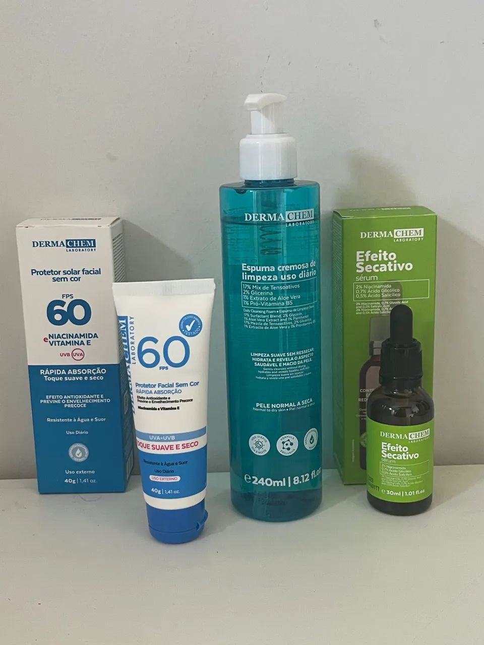 Kit Skincare Dermachem com Espuma + Protetor Solar FPS 60 + Sérum à Escolha - Foto 3