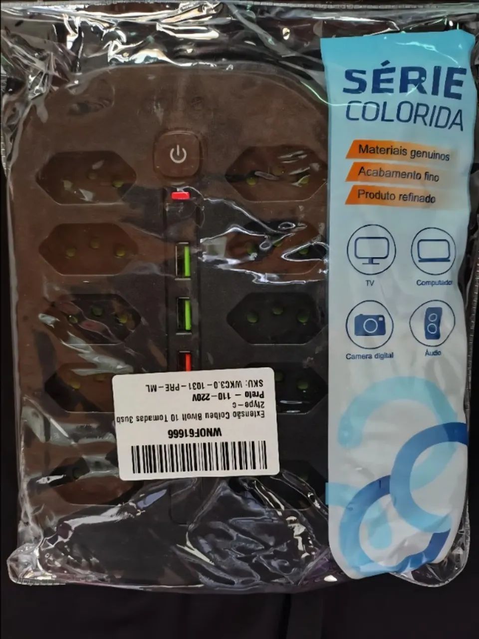 Extensão Coibeu 10 Tomadas + 5 Portas USB | 195cm - Foto 5