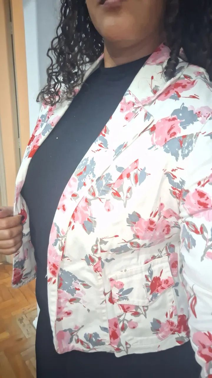 Jaqueta Sarja Estampada - Desapego - Foto 3