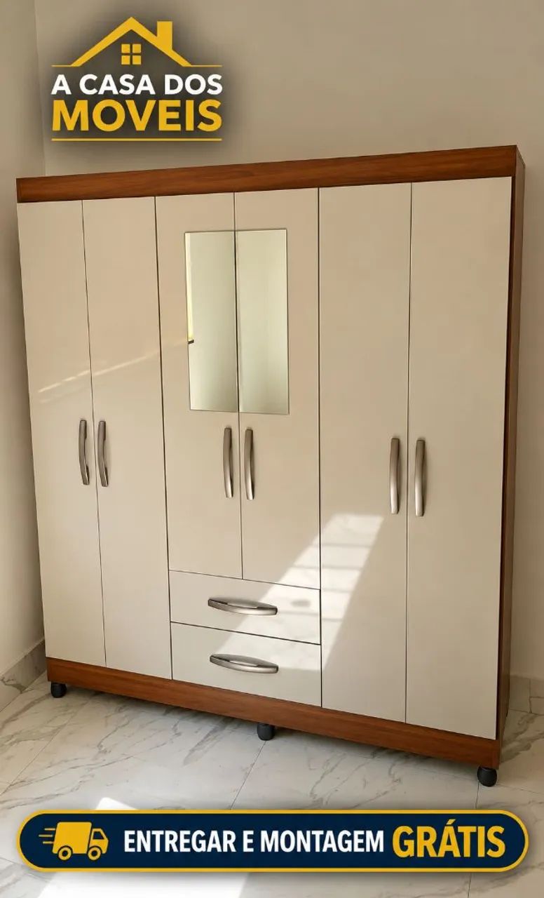 Guarda roupa chocolate off white 