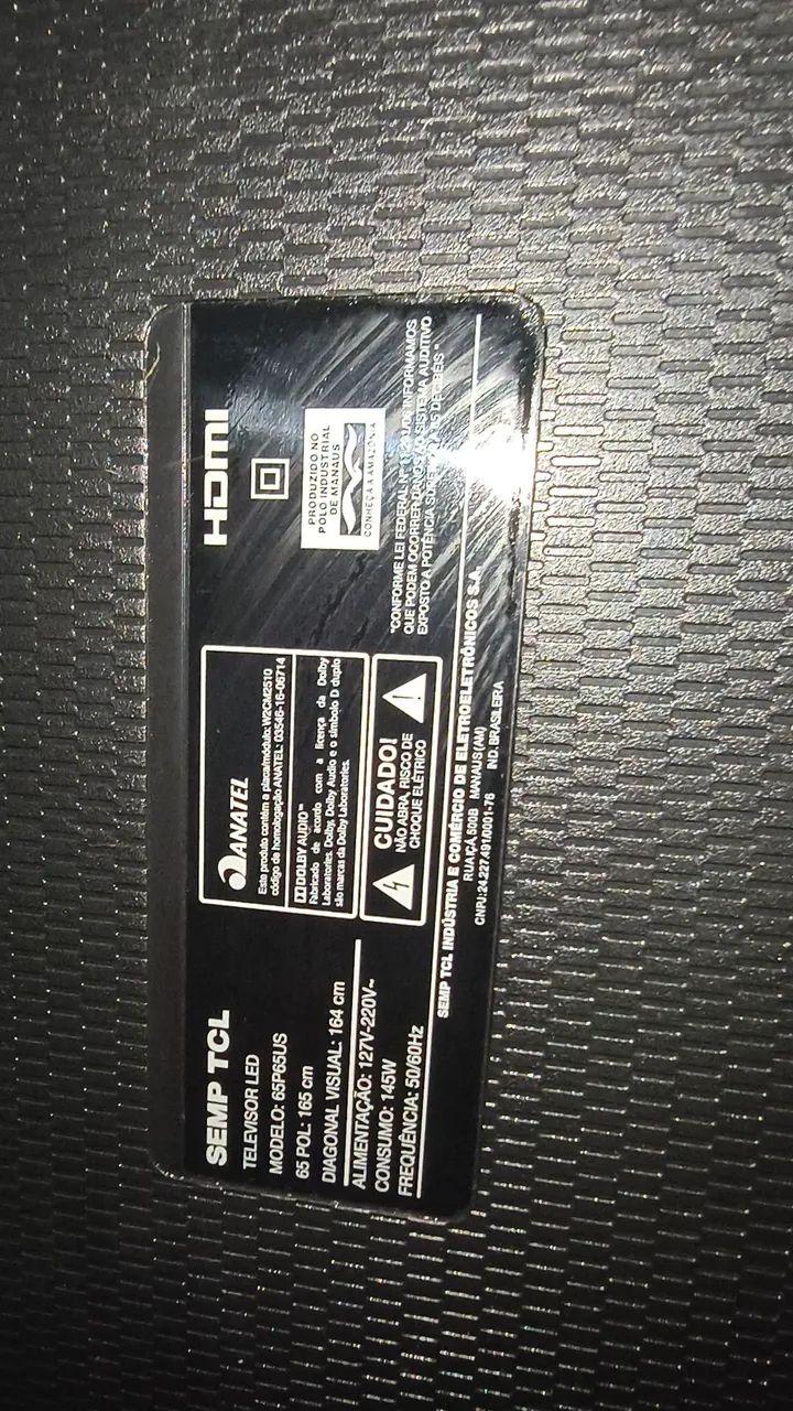 Vendo faço negócio na TV de 65 polegadas tcl com problema na tela - Foto 3