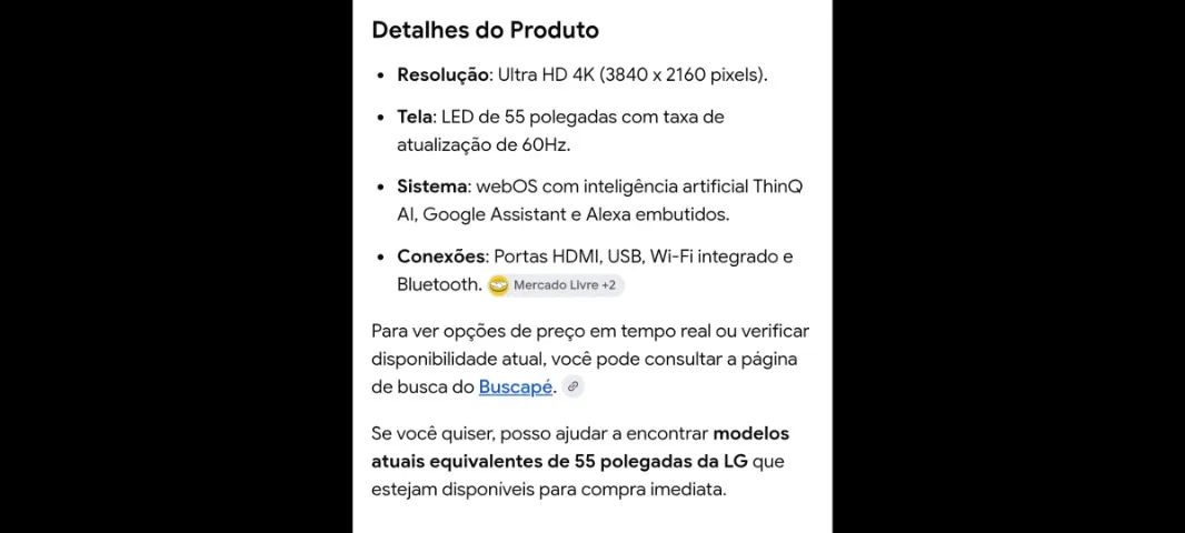 teleisao led ultra D 4K 55pol WebOS  - Foto 2