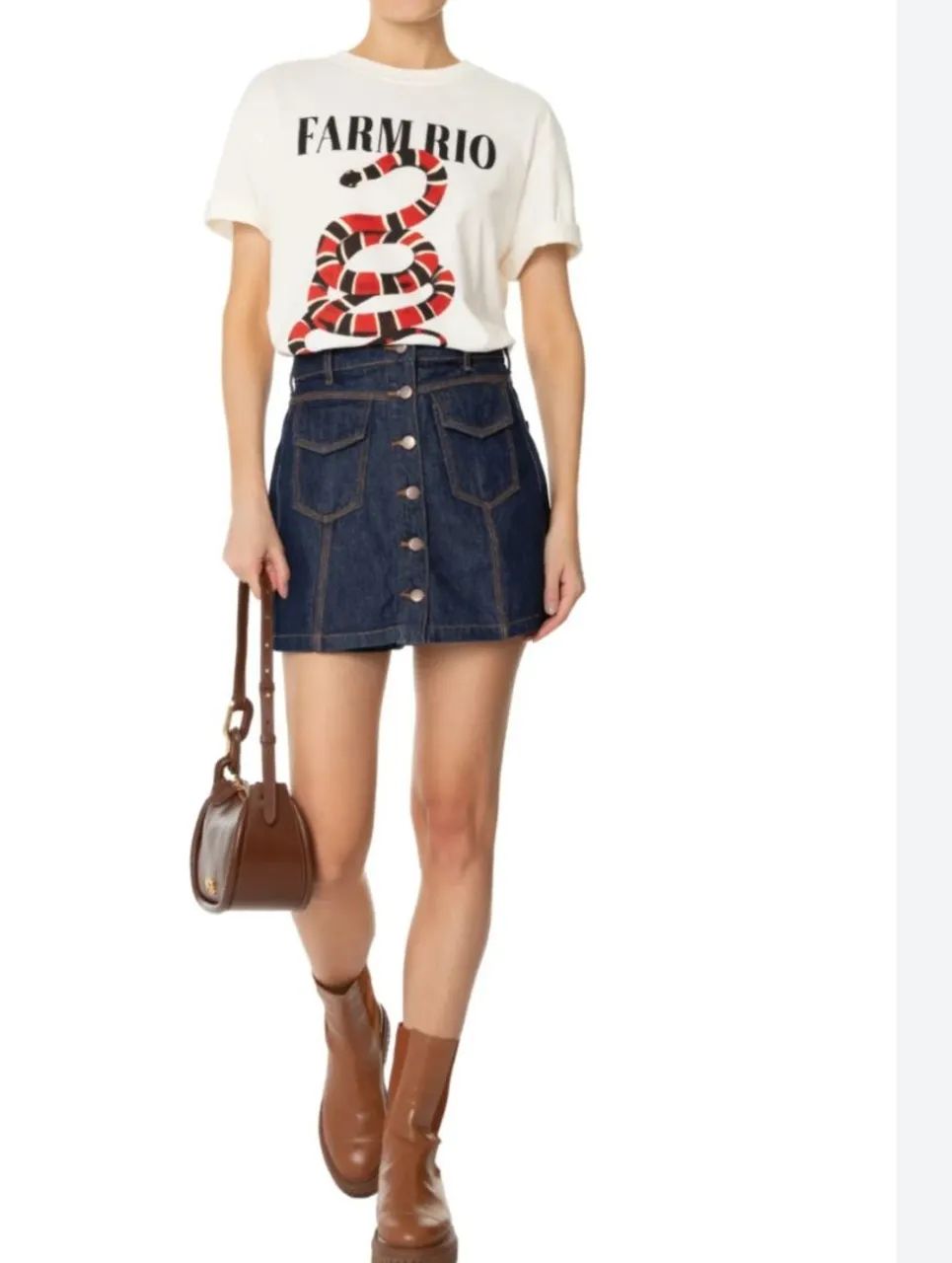 Short saia jeans farm, nunca usado. - Foto 4