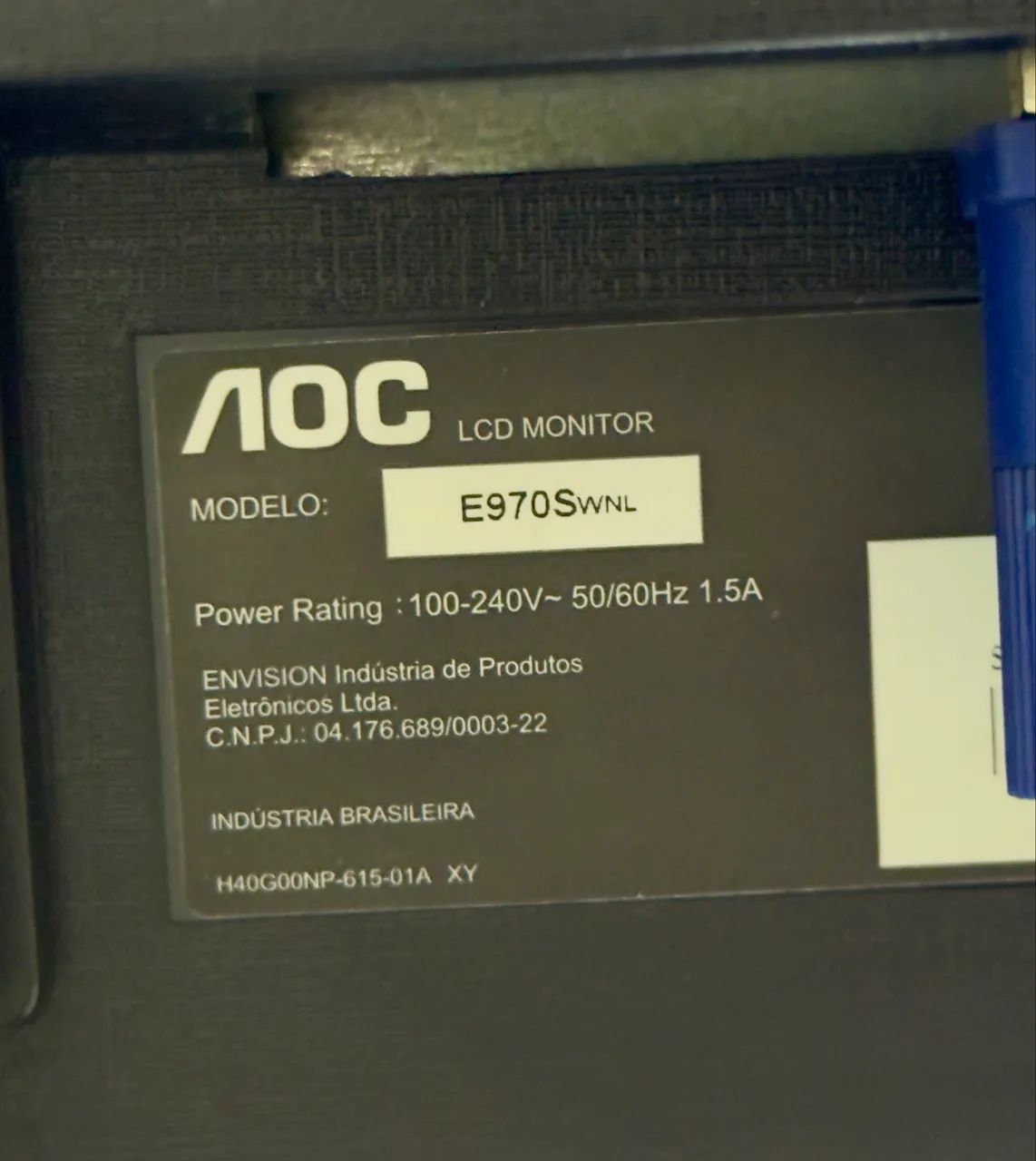 Monitor AOC LED 18,5 E970SWNL - 60Hz | Ótimo Estado - Foto 5