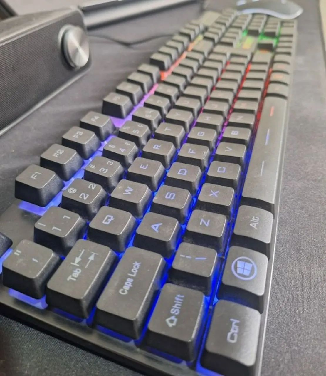Kit Teclado Mouse Semi Mecanico Gamer Exbom - Foto 3