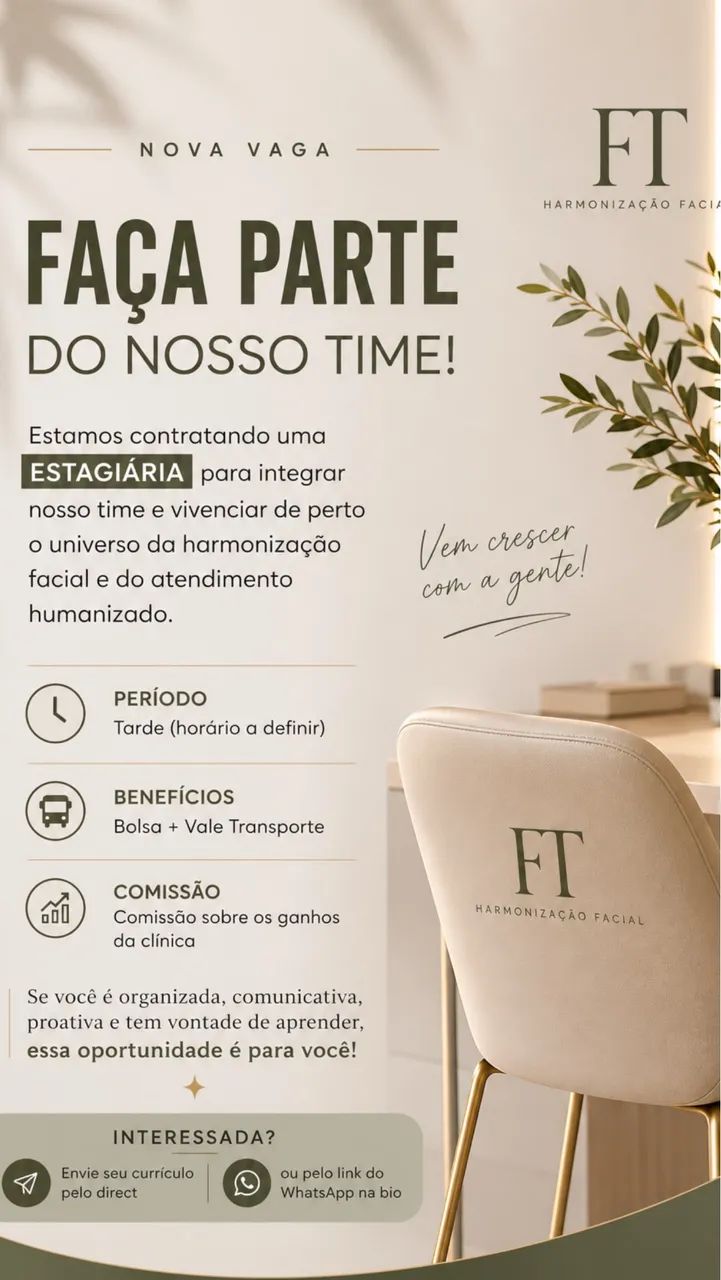 Vaga para estagiária