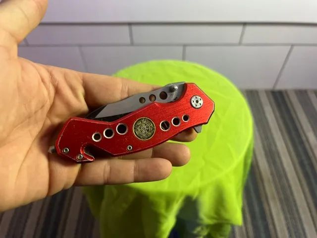 Canivete Nautika Vermelho de Resgate com Quebra-Vidro e Corta-Cinto - Foto 2