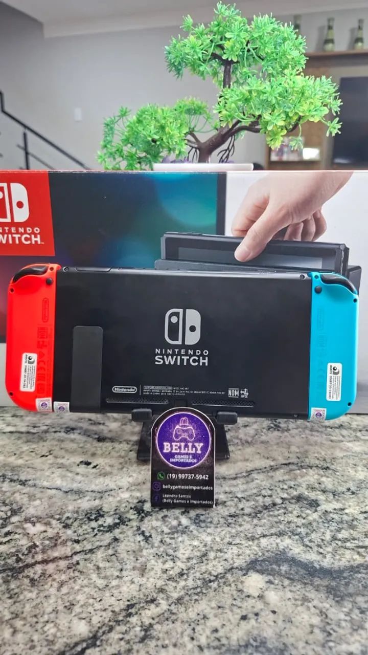 NINTENDO SWITCH DESBLOQUEADO NA CAIXA COM 18 JOGOS - Foto 4