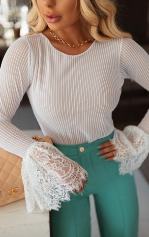 Body com renda chiffon