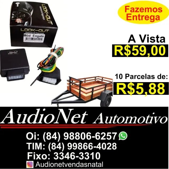 Modulo de Engate Iluminação 4 Saídas Reboque Carretinha Carreta Look Out carro Veicular