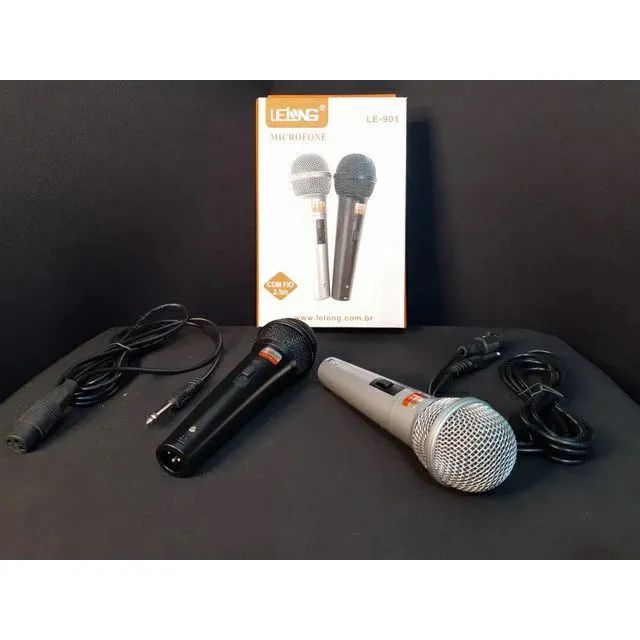 Kit com 2 microfone profissional com fio dinâmico - Foto 5