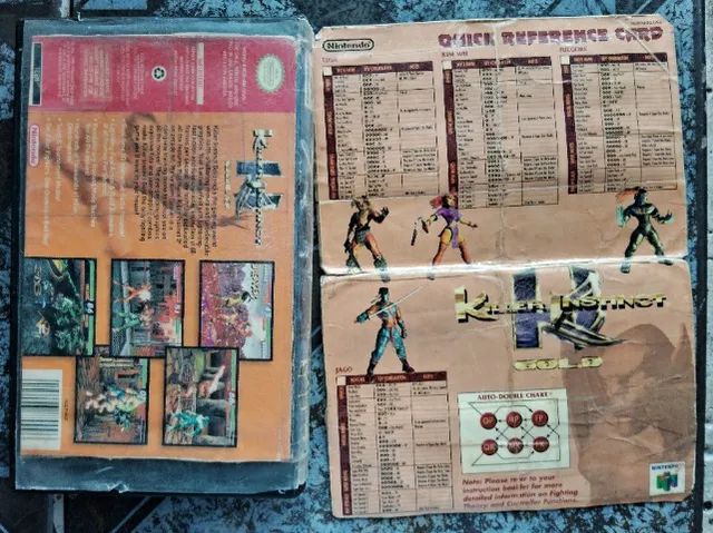 Quick Reference Card e Caixa (Adaptada em capa de fita VHS) - Killer Instict N64 - Foto 2