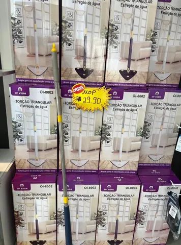 Mop Rodo Esfregão Mobi De Limpeza Triangular Giratório Mopi Limpa Canto Ajustável 360° - Foto 2