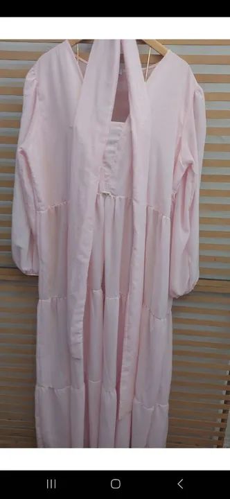 Saída de Praia Rosa GG - Vestido Longo - Foto 4