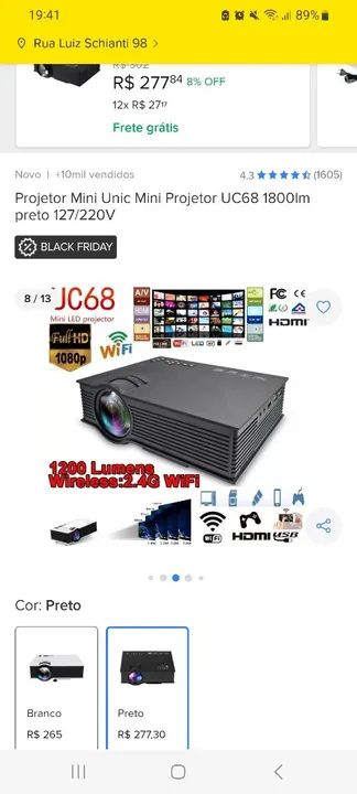 Mini projetor Led 1200 lumens - Foto 5