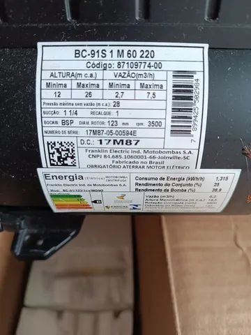 Bomba Schneider bc 91s 1 cv 220v - Foto 3