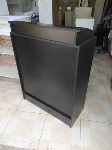 Balcão caixa preto MDF 