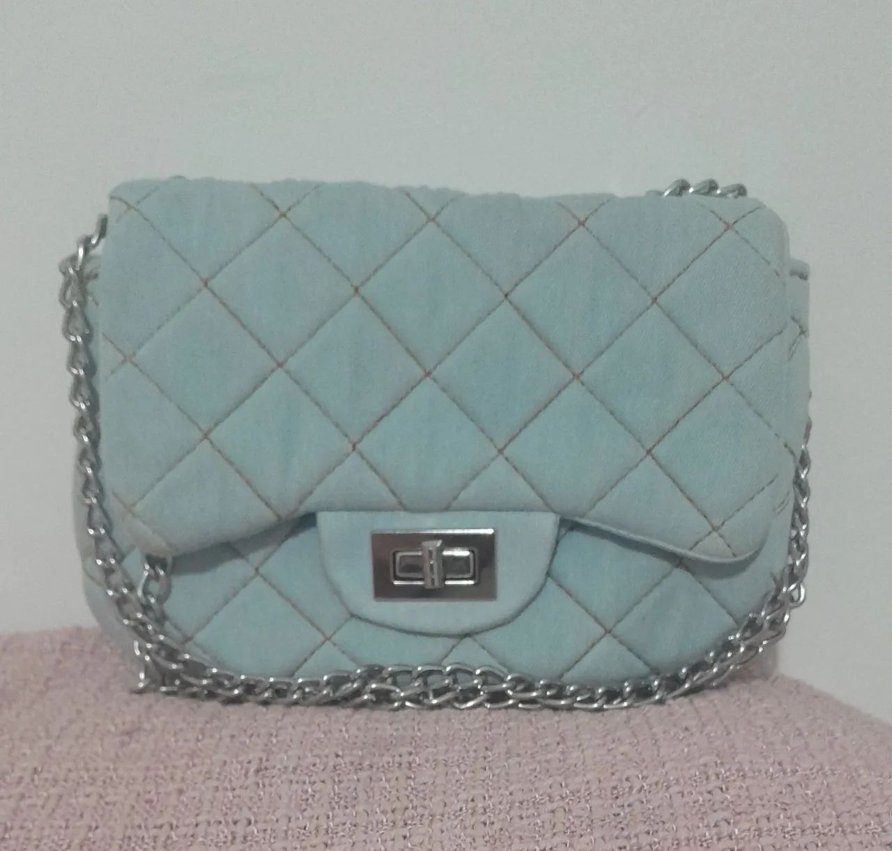 Bolsa Pequena Azul Claro,estilo jeans 