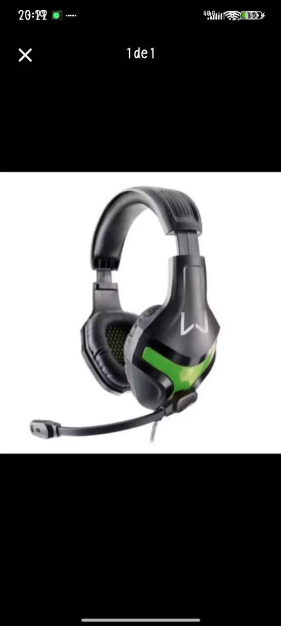 Headset Gamer Preto com Detalhes em Verde