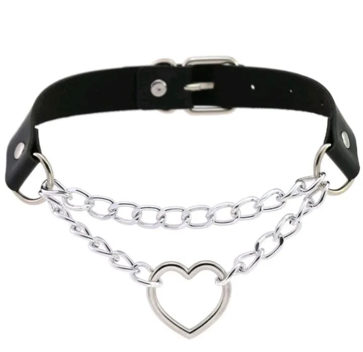Choker Retro de Couro sintético Estilo Punk